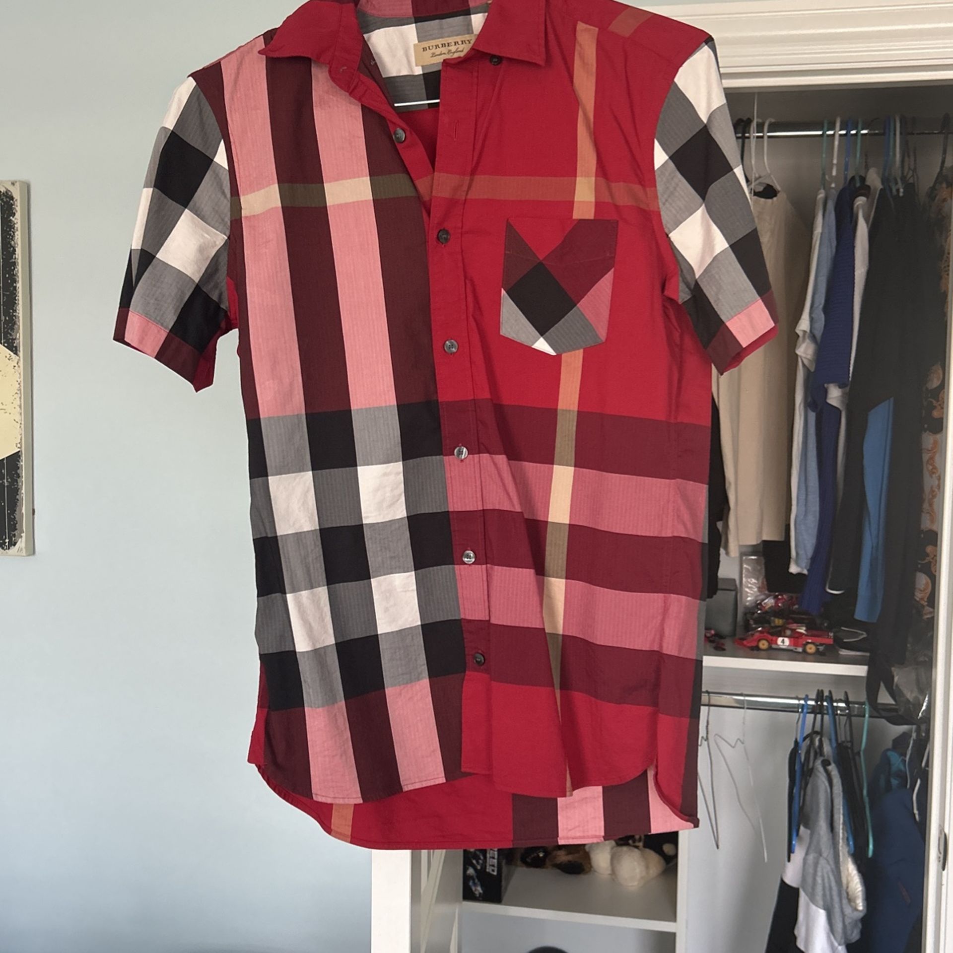 Burberry Dress Shirt Red