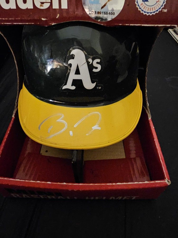 Barry Zito Autograph On Mini Helmet