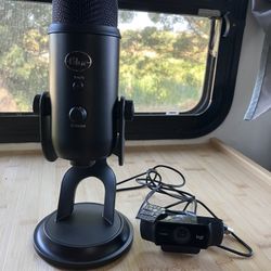 Blue Yeti USB Microphone And Logitech 1080 Webcam