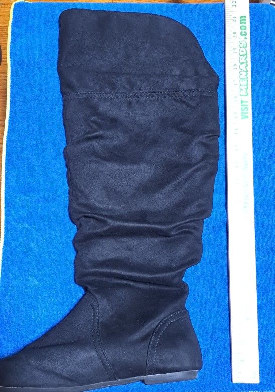 Black suede-like knee or thigh-high Boots Sz 11
