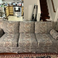 FREE - Grey Floral Couch And Loveseat
