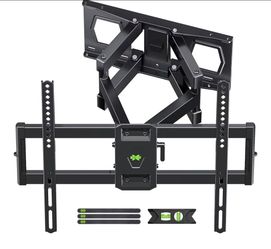 Full Motion TV Wall Mount for Most 37"-84" Flat Screen TV, Swivel or Tilt TV Wall Bracket with Dual Articulating Arms, for 12"-16" Wood Studs, Max VES