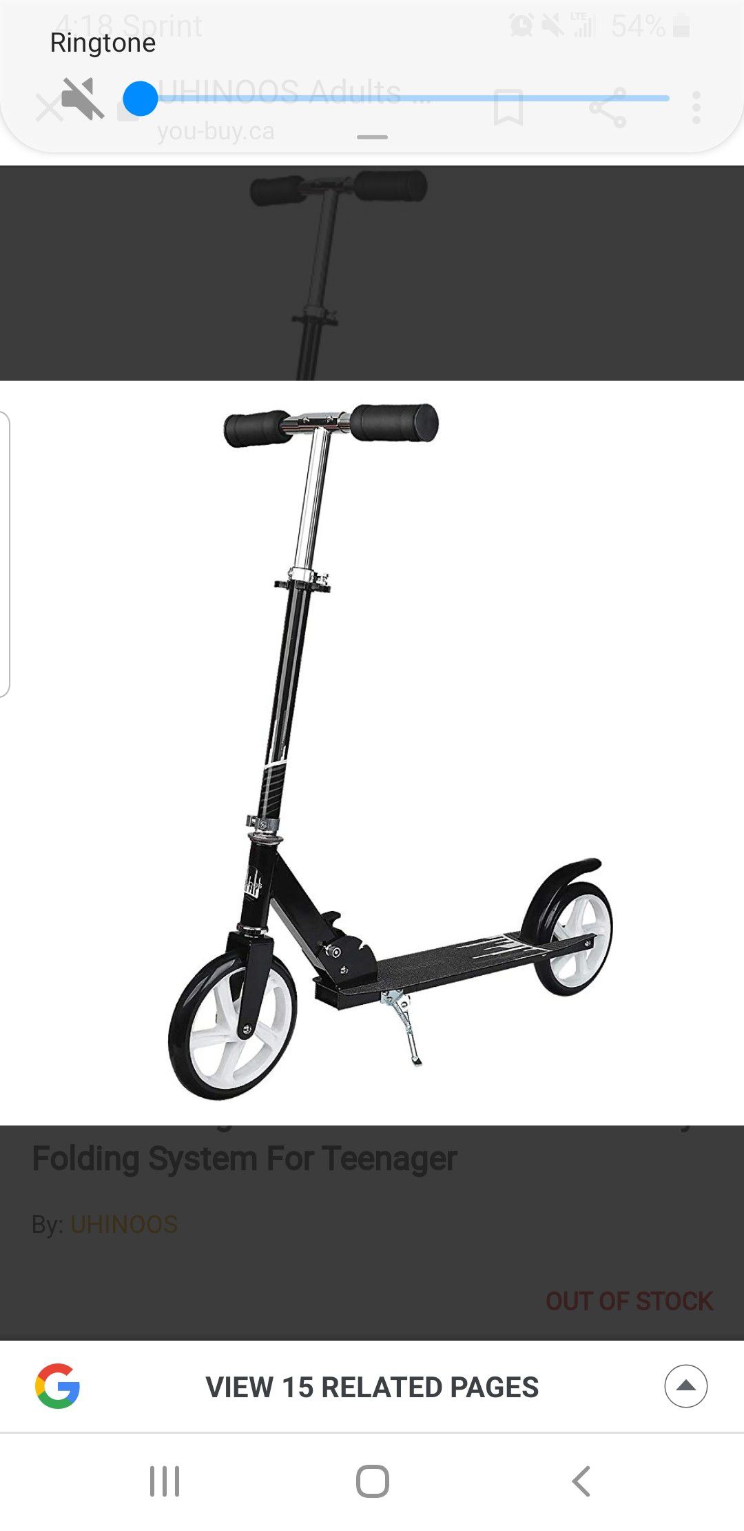 New Uninnos Scooter Big wheel kick black