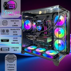 Intel i9 12900K / RTX 5070 “Corona Eclipse V2” - RGB Gaming, Streaming, Productivity, & Ai PC