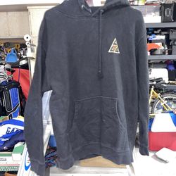 Medium Huf X Obey Triple Triangle Black Pullover Hoodie