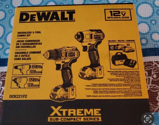 Dewalt New Kit Drill And Impact 12v Brushless