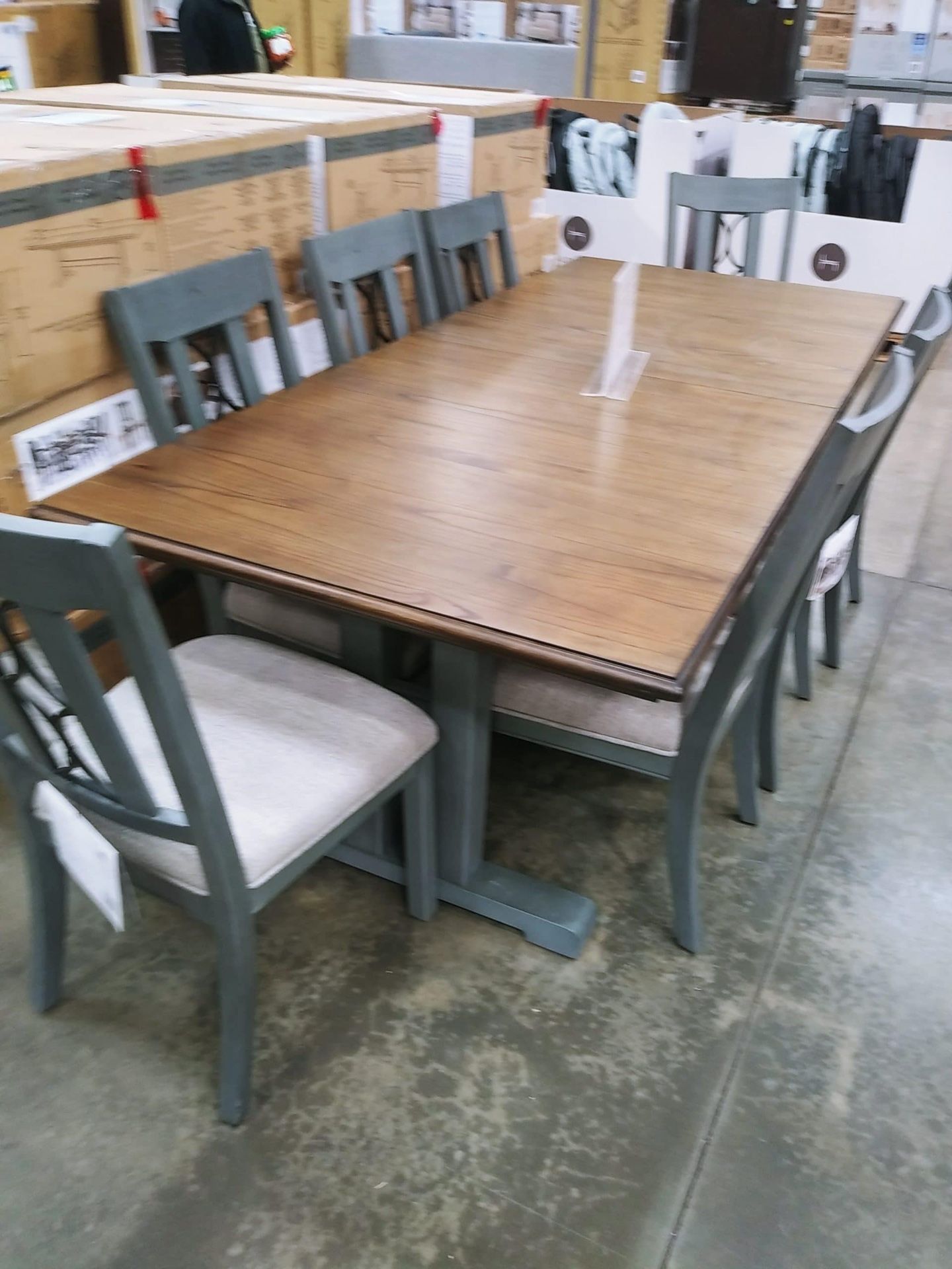 Vega 9 Piece Dining Set Grey Blue