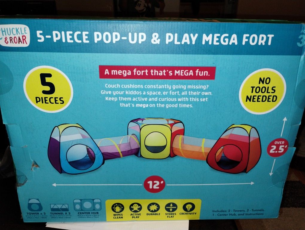 New 5 Piece Pop N Play Mega Fort $30 for Sale in Victorville, CA