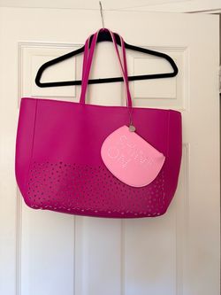 Hot Pink Tote Bag with Pouch