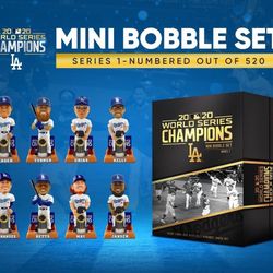 2020 Dodgers Championship Mini Bobble Head Set 1 And 2 For Trade 