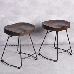 18.7”Height,Hump Surface,Fully Welded Set of 2 Industrial Vintage Rustic Breakfast Dining Stool, Farmhouse Dining Chair Counter Stool.
Black
