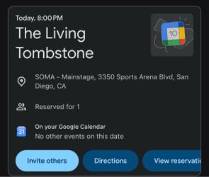 The living tombstone ticket