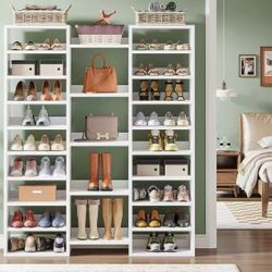 NY209 new in box wooden Shoe Rack, Freestanding Shoe Organizer with 23 Storage Shelves