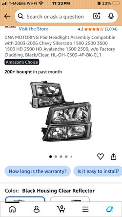 DNA MOTORING Pair Headlight Assembly Compatible with 2003-2006 Chevy Silverado 1 3 HD 2500 HD Avalanche 1, w/o Factory Claddin