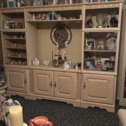 90”x72.5”Mid-Century 4-Piece Entertainment Center with Adjustable TV Stand and Bookshelf for TVs 