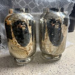 THE LIGHT GARDEN ETCHED MERCURY GOLD DECORATIVE VASES