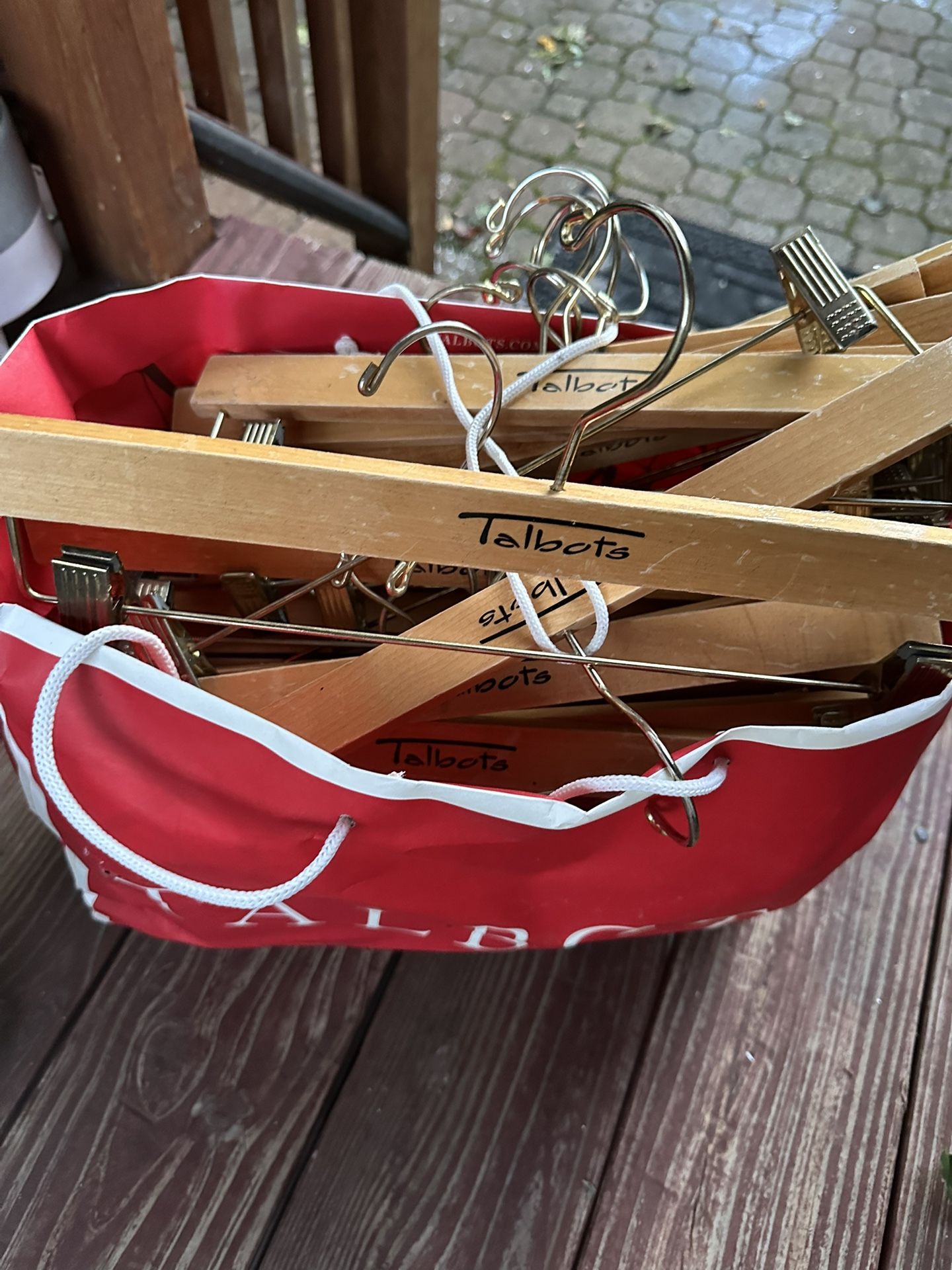 Bag of Wooden Pant/Skirt Hangers – Talbots Branded
