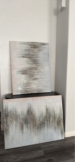 (1-2) abstract glitter canvas