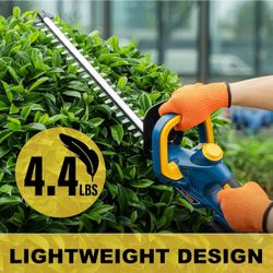 with 22'' Dual-Action Blade, 1600RPM, 3/5'' Cutting Width, Rotating Handle & Dual Switch Design (Battery Not Included) (Navy Blue) 