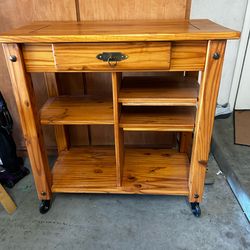 Custom Made Antique Kitchen Island on wheels