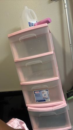 Pink plastic drawers 2 sets