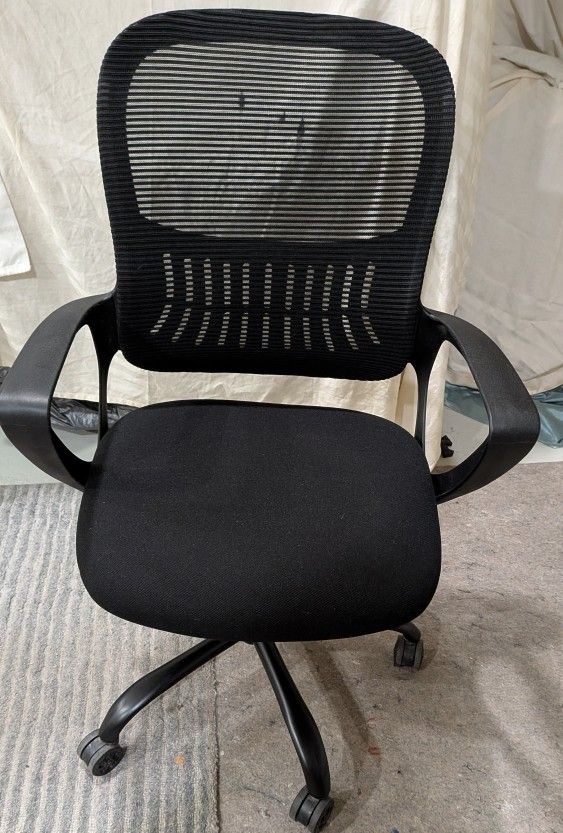 Black Office Chair, Mid-back Computer Ergonomic Mesh Back.