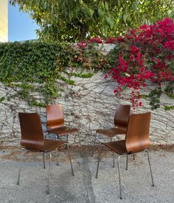 Vintage 1990s IKEA Gilbert Set of 4 Brown Dining Chairs