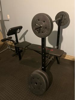 Weight bench and weights