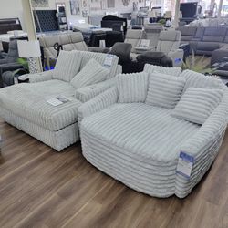 New White Corduroy Super Comfy Oversized Chaise Lounge Chair Sofa Couch 