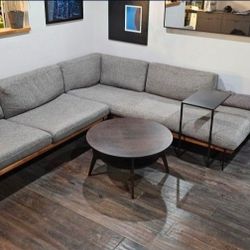 Croft House Sectional Couch Sofa Furniture W/ Walnut Wood