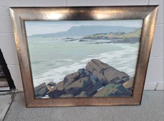 Exquisite Listed California Artist SAM HYDE HARRIS**18x24" MEXICO COAST**OIL PAINTING  PUBLISHED 