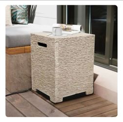 Patio Watcher Tank cover table Square Outdoor End Table 16-in W x 16-in L