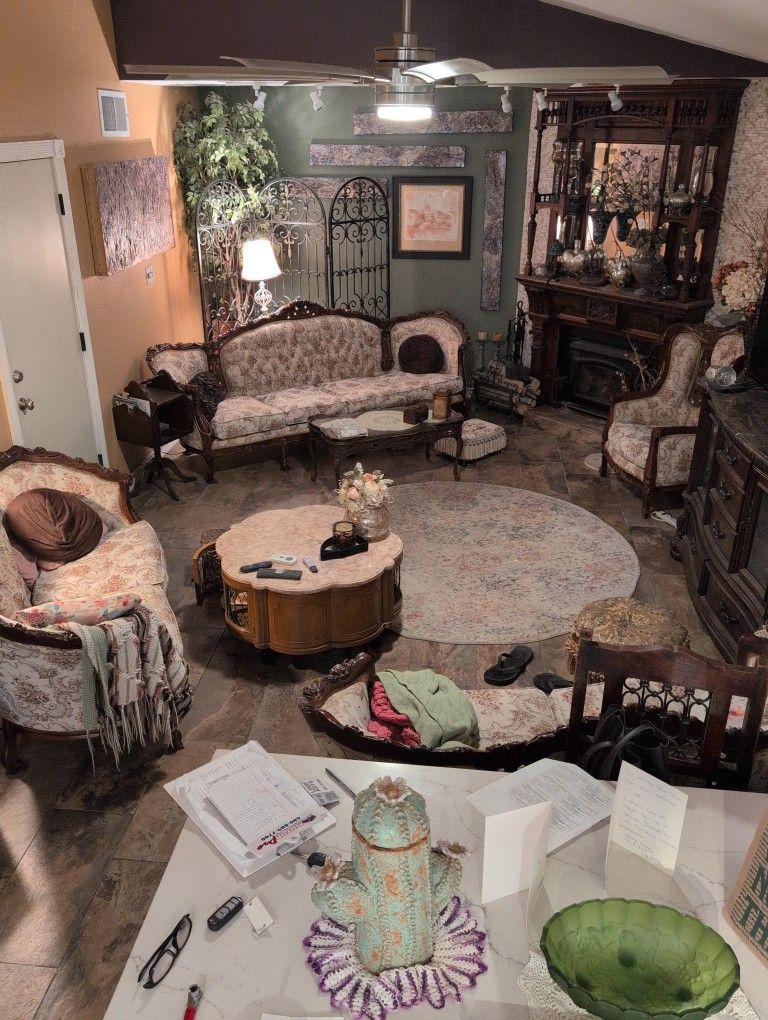 Antique Sofa Set Sectional Victorian Couch