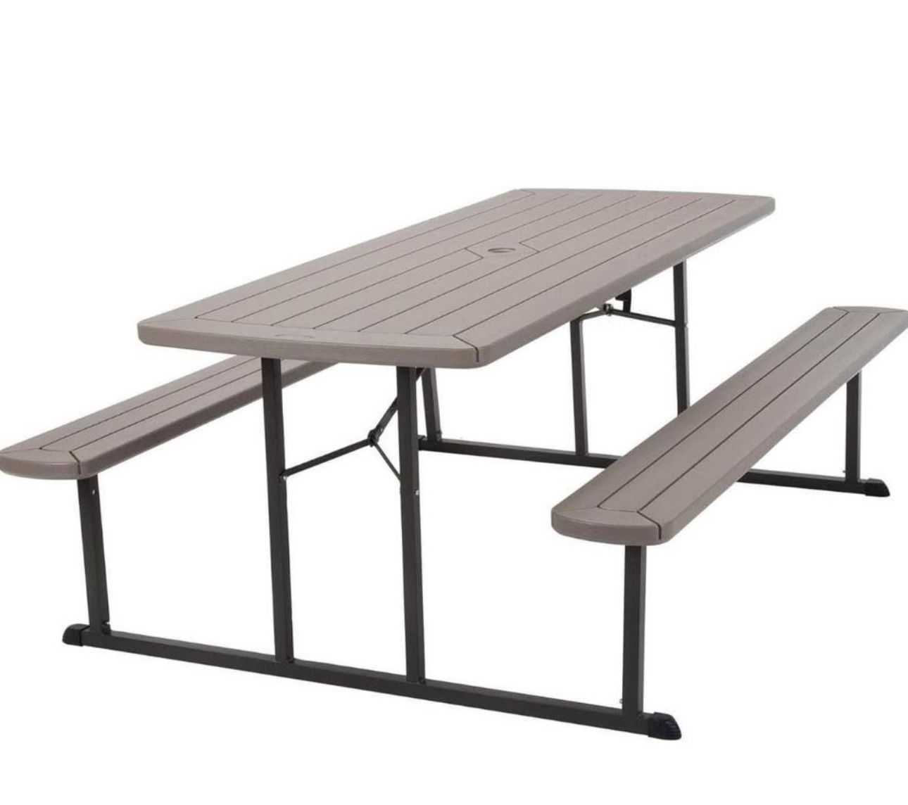 COSCO Outdoor Living Folding Picnic Table, Taupe Wood Grain
