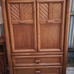 Vintage Solid wood chest dresser 5ft h 40" w 18" d