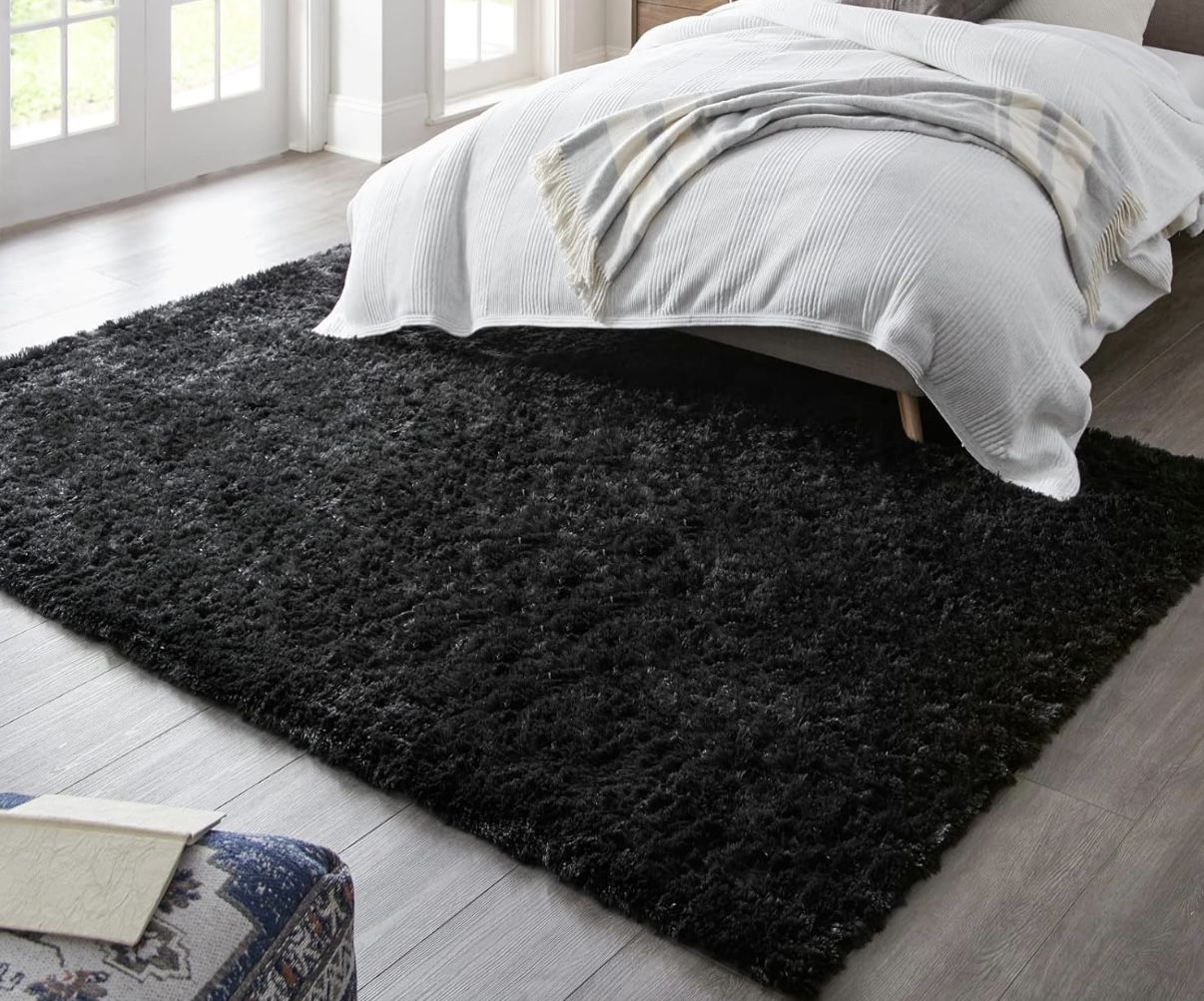 Black Fluffy Carpet