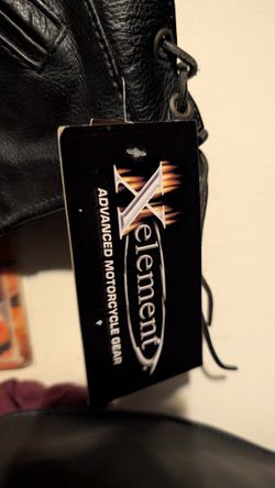 Xelement Motorcycle Vest Black Leather Medium NEW w/tags