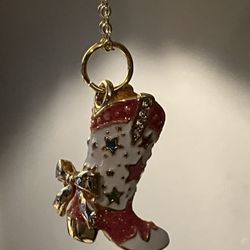 Fancy Cowgirl Boot Pendant Charm Necklace - Cowboy Horse Ranch Farm Jewelry NEW