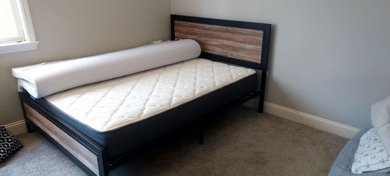 Queen size bed with mattress and 3-in topper