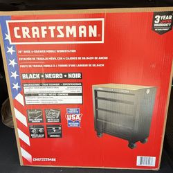 CRAFTSMAN 1000 Series 26.2-in L x 32.5-in H 4 -Drawers Rolling Black Wood Work Bench