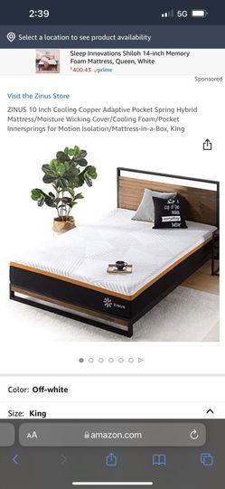 10” King Zinus Hybrid Mattress New In Box