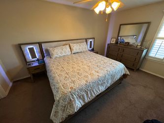 Complete KING size bed set, including mattress and matress protector.
