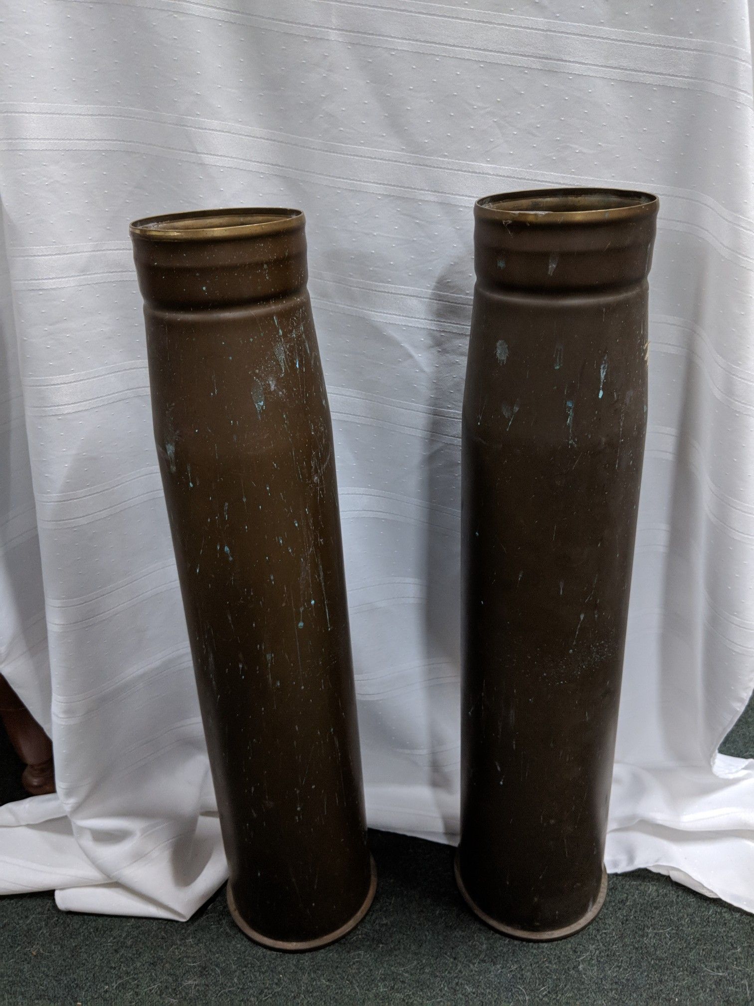 2 105MM Tank Shell Casings