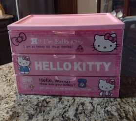 Sanrio 2012 Hello Kitty 3 Drawer Storage Box 10"x 14" x  10"