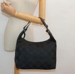 Salvatore Ferragamo Gancini Black & Silver Shoulder Bag – Made in Italy