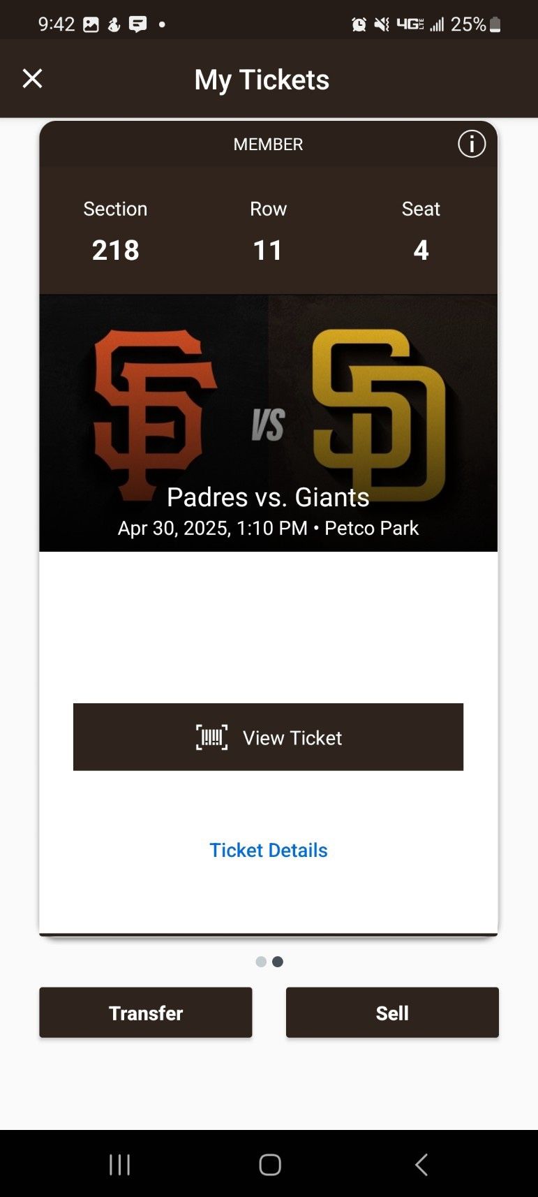 Padres Tickets 4/30