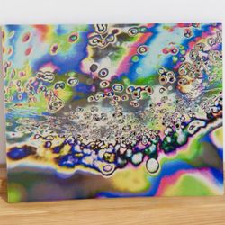 Colorful Abstract Print Stretched On Strong Wood Frame 20” X 16”