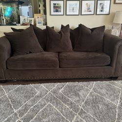 Z Gallerie Sofa And Oversized Arm Chair Set With 2 Ottomans