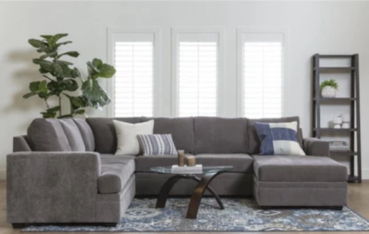 *Like New*  - Gorgeous & Versatile Bonaterra Grey Queen Sleeper Sectional