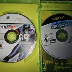 XBOX360 MADDEN 07 AND XBOX PRO SURFER